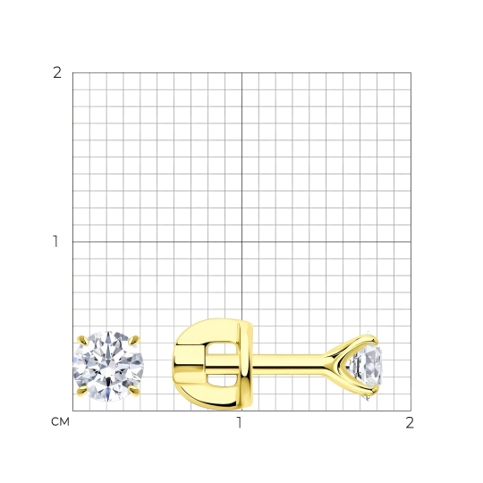 Серьги из серебра с золотыми вставками и бриллиантами