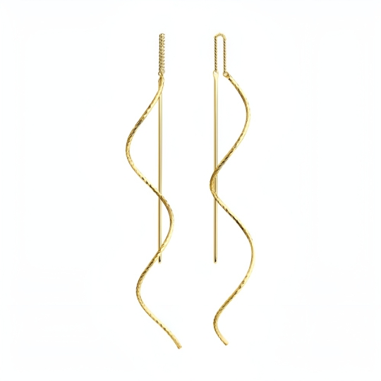 Серьги из серебра с горным хрусталем и фианитами