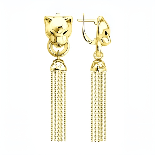 Серьги из серебра с ювелирными кристаллами