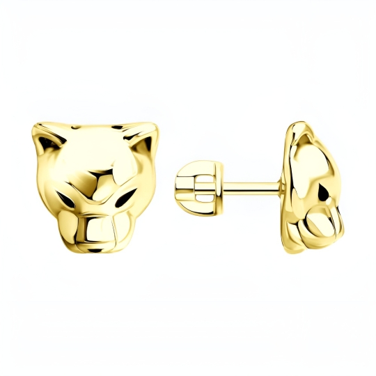 Серьги из серебра с рубиновыми корундами, фианитами и эмалью