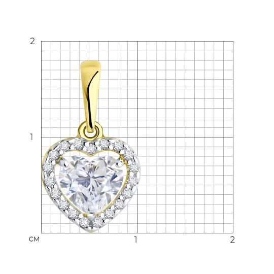 Подвеска из серебра с фианитами "Знак зодиака Водолей"