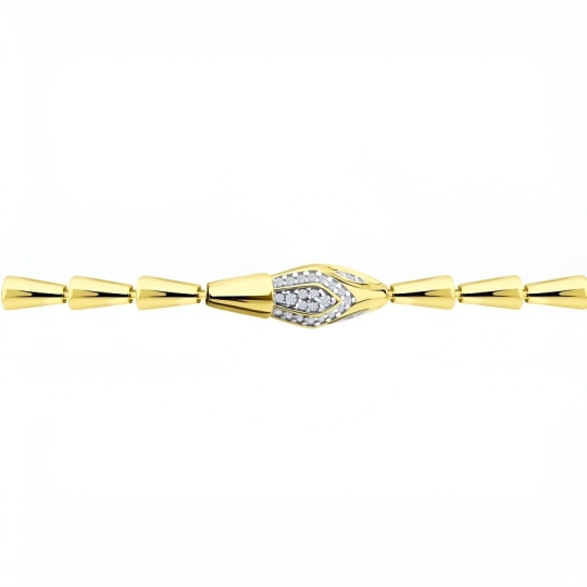 Серьги из серебра с фианитами, покрытие Вермель золото 999 пробы