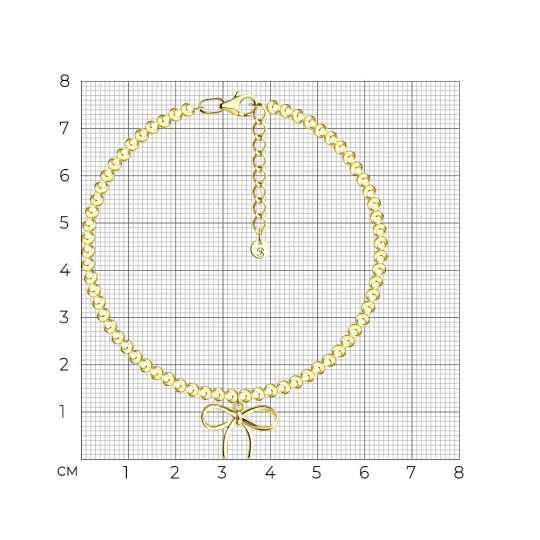 Браслет из серебра, покрытие Вермель золото 999 пробы