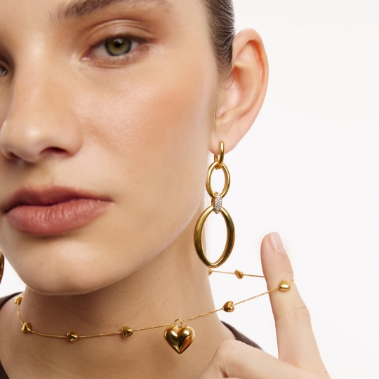 Колье из серебра с фианитами "Стрекоза"