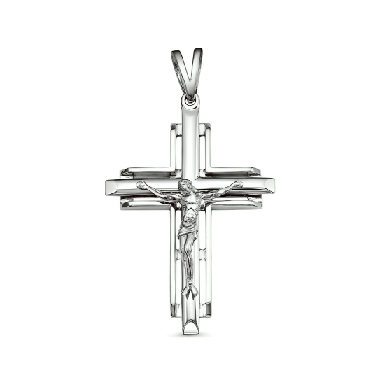 Подвеска-крест из серебра с чернением