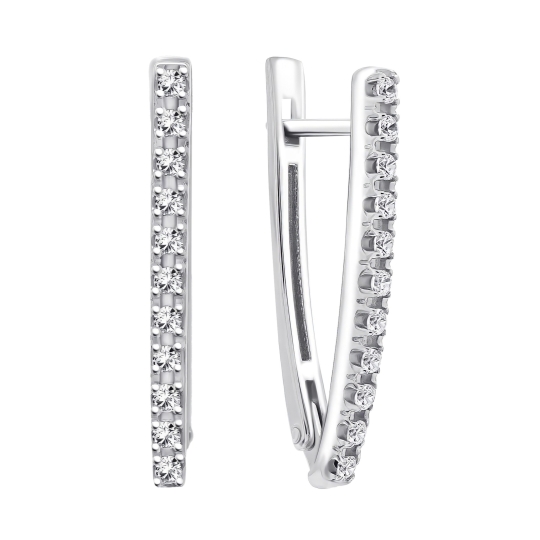 Серьги из серебра с фианитами