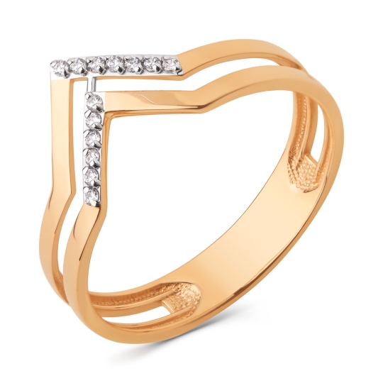 Кольцо из золота с бриллиантами и рубином