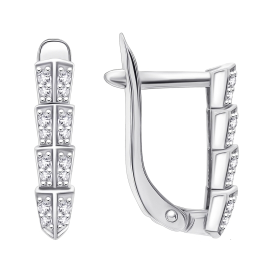 Серьги из серебра с фианитами