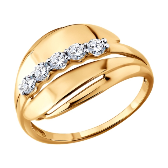 Кольцо из золота с выращенным бриллиантом