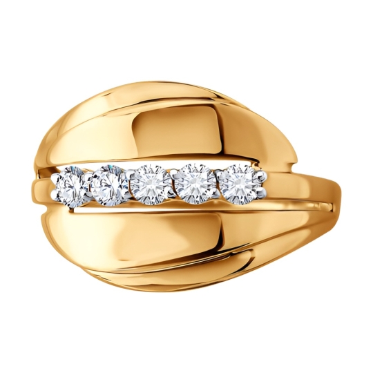 Кольцо из золота с выращенным бриллиантом