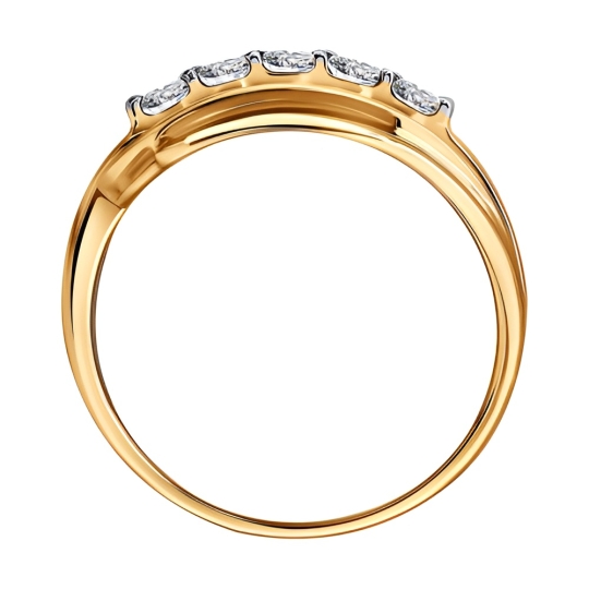 Кольцо из золота с выращенным бриллиантом