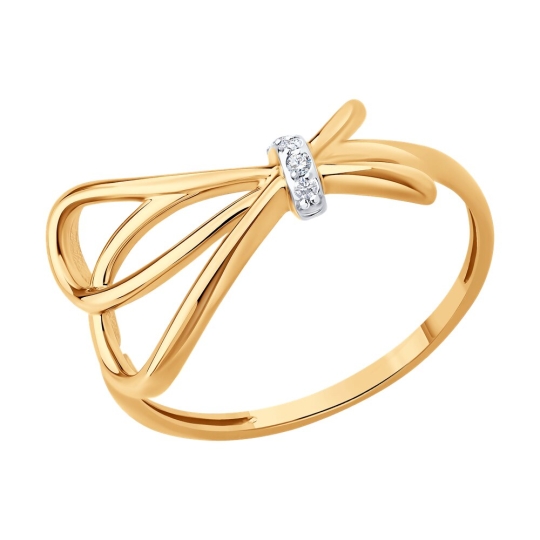 Кольцо из золота с фианитами