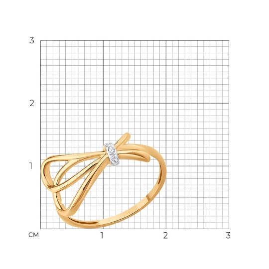 Кольцо из золота с фианитами