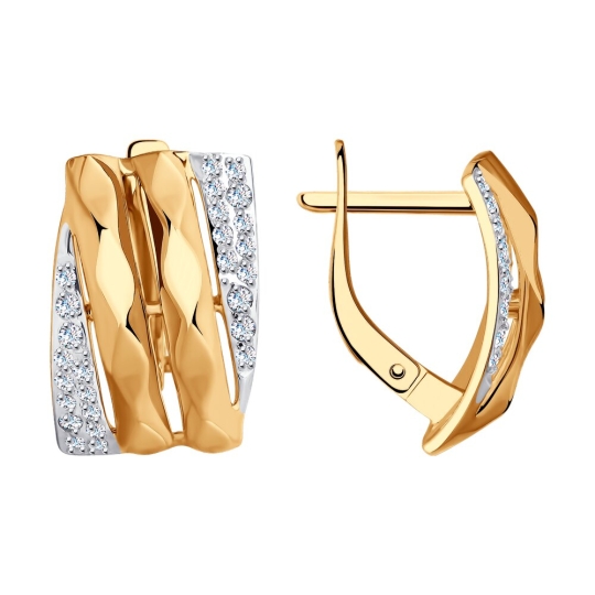 Серьги из золота с "танцующими" бриллиантами