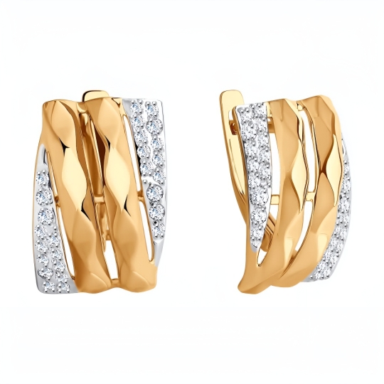 Серьги из золота с "танцующими" бриллиантами