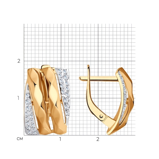 Серьги из золота с "танцующими" бриллиантами