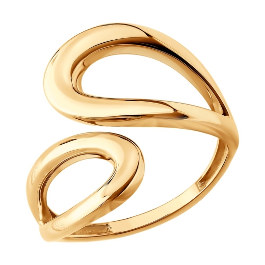 Кольцо из золота с гранатом и фианитами