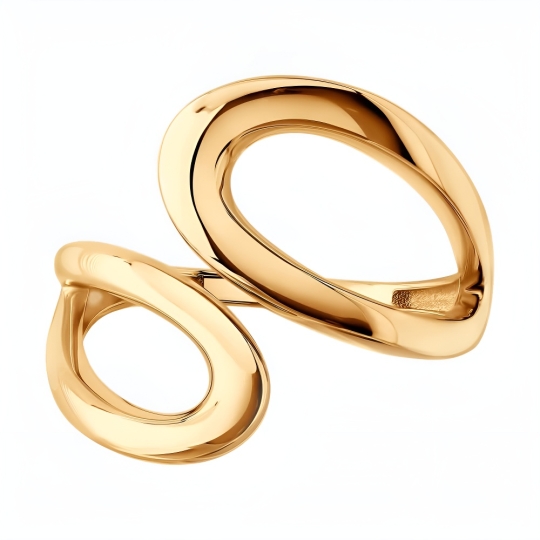 Кольцо из золота с гранатом и фианитами