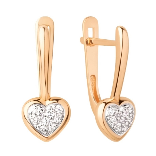 Серьги из золота с агатами и фианитами