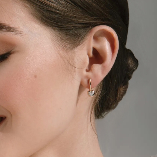 Серьги из золота с агатами и фианитами