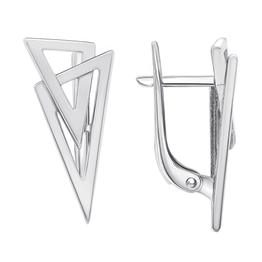 Серьги из серебра с фианитами