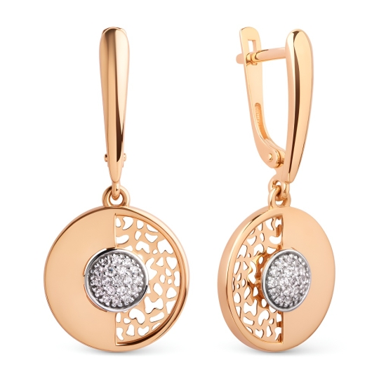 Серьги из золота с агатами и фианитами