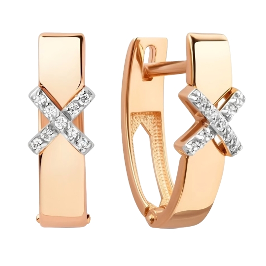 Серьги из золота с фианитами