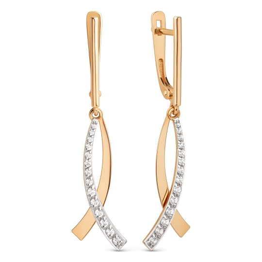 Серьги из золота с фианитами "Пантеры"