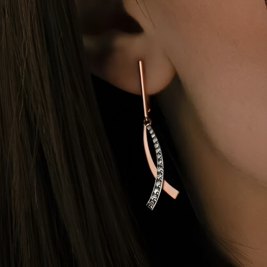 Серьги из золота с фианитами "Пантеры"