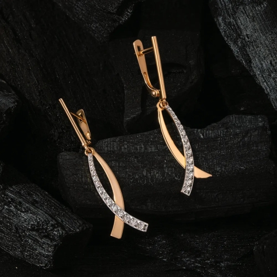 Серьги из золота с бриллиантами 0,8 ct
