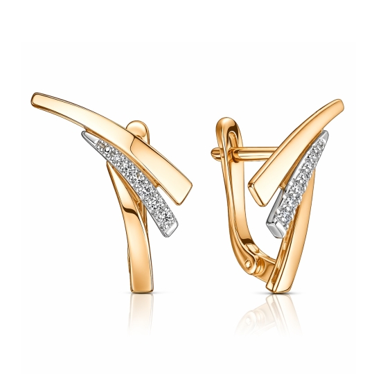 Серьги из золота с коньячными бриллиантами и изумрудами