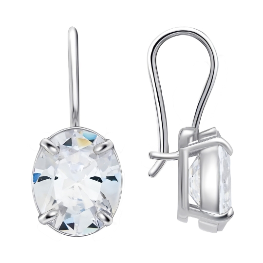 Серьги из серебра с фианитами "Лев"