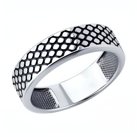 Кольцо из серебра с кварцем и фианитами