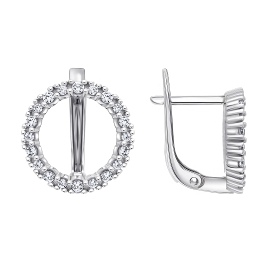 Серьги из серебра с ювелирными кристаллами