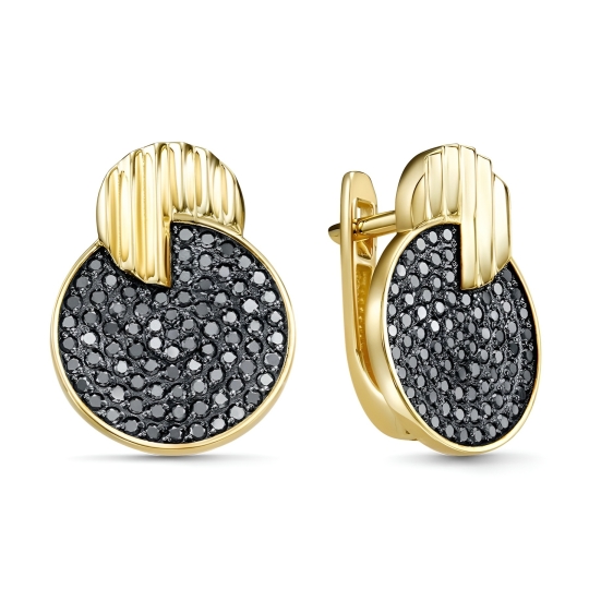 Серьги из золота с фианитами