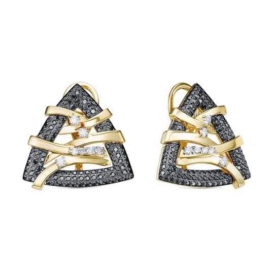 Кольцо из лимонного золота с бриллиантами