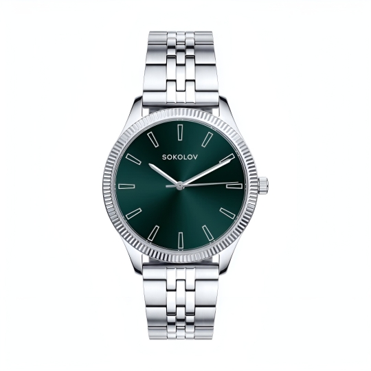 Женские стальные часы с фианитами