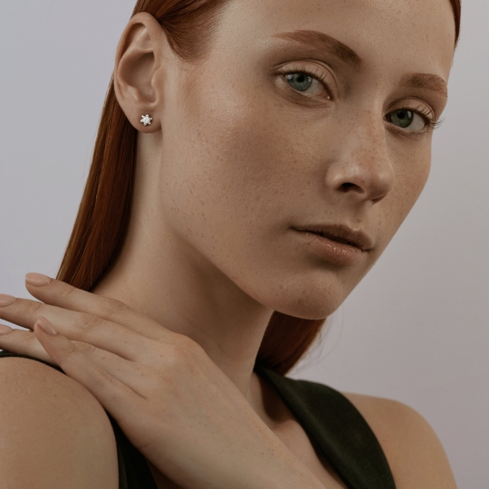 Серьги из серебра со Swarovski Zirconia