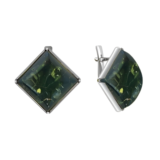 Серьги из серебра с горным хрусталем