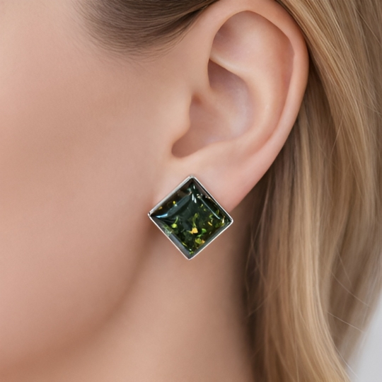 Серьги из серебра с горным хрусталем