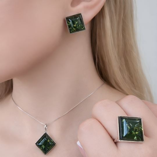 Серьги из серебра с горным хрусталем