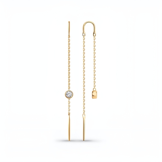 Серьги из золота с гранатами и фианитами