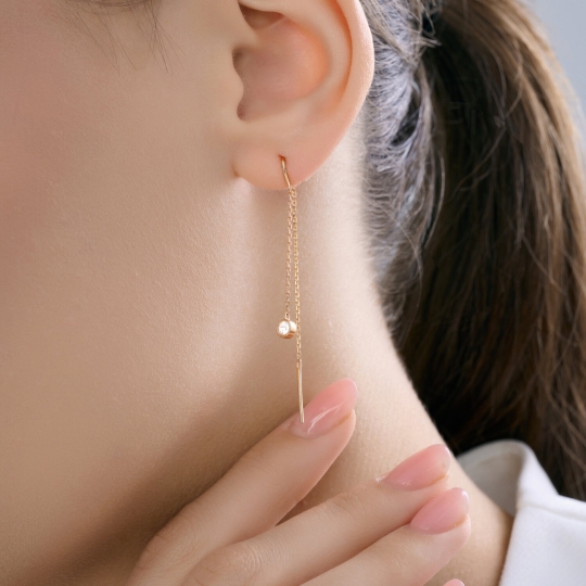 Серьги из золота с гранатами и фианитами