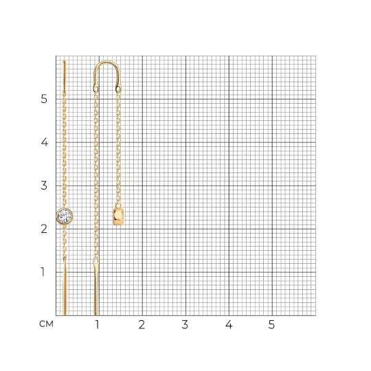 Серьги из золота с фианитами
