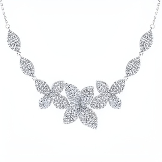 Колье из серебра с фианитами