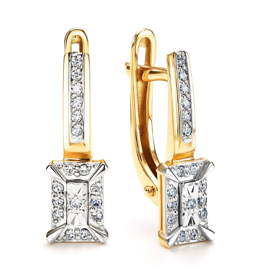 Кольцо из лимонного золота с бриллиантами