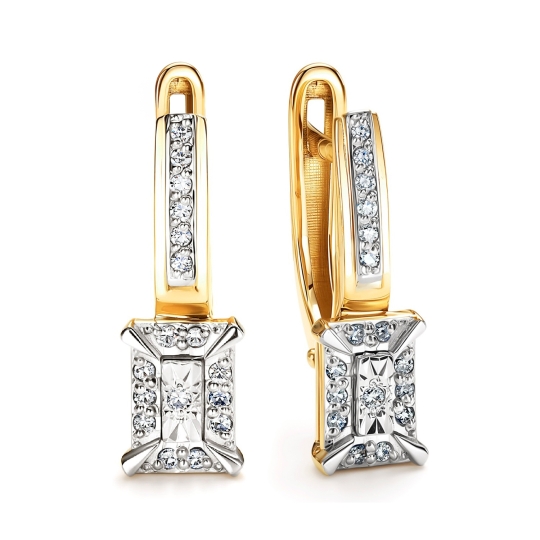 Кольцо из лимонного золота с бриллиантами