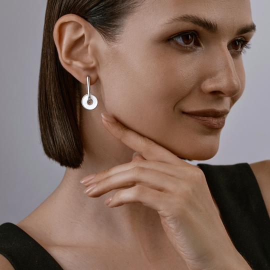 Серьги из серебра с фианитами
