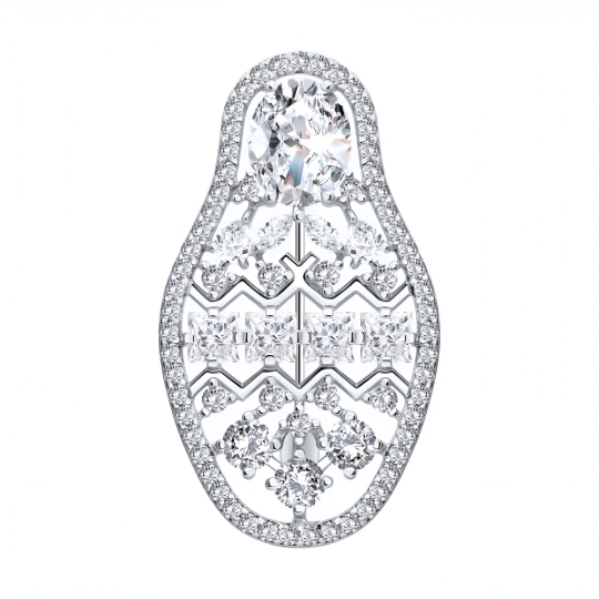 Серьги из серебра с фианитами