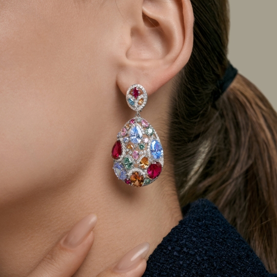 Серьги из серебра с фианитами